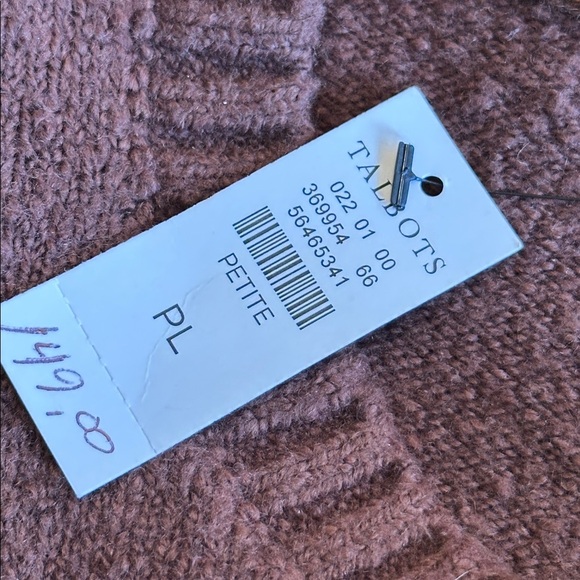 Talbots | Boucle Wool Blend Cardigan w/Patch Pocketd, Brown, Size LP, NWT - Picture 10 of 10